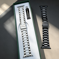 Bracelet de montre Keepwin en céramique de zircone de qualité supérieure pour Apple Watch S12, blanc nacré et bleu nuit, 42/46 mm