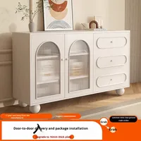 Commode en bois style crème, buffet simple et moderne, rangement mural pour chambre à coucher, chevet, salon