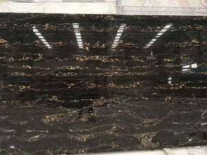 Azulejos de mármol negro de alta calidad, mármol negro con recubrimiento de oro, Nerón Portoro, 2022, venta al por mayor, de Italia - Product Image 2