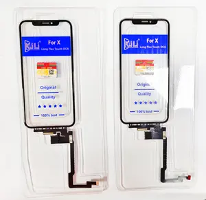 Kuli nhà máy bán buôn cảm ứng OCA Màn hình LCD Digitizer kính phía trước Khung ống kính thay thế dài Flex cho iPhone x XS