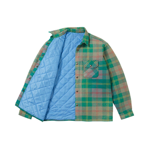 Custom <strong>Men</strong> Workwear <strong>Shirt</strong> Jacket Quilted Lined Flannel Plaid Single Breasted Double Chest Pockets <strong>Warm</strong> Loose Fit Casual Outdoor - Product Image 5
