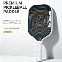 Paddle Pickleball Serat Karbon T700 Langsung dari Pabrik, Standar, Logo Custom, Inti Busa Thermoformed Gen4, Disetujui USAPA, OEM
