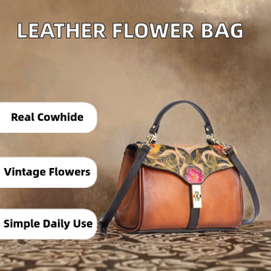 Bolso Bandolera de Cuero Genuino con Letras Grabadas, Estilo Normcore Minimalista, para Mujer, Ideal para Compras, Viajes y Actividades al Aire Libre - Product Image 2