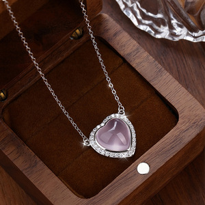 Collar de Halo de Cristal Natural Rosa de 10 mm de Alta Calidad, Plata de Ley 925, Joyería Fina, Regalo de Aniversario para Pareja - Product Image 2