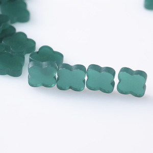 Di alta qualità sciolto gemma quattro foglia di trifoglio di <span class=keywords><strong>pietra</strong></span> naturale <span class=keywords><strong>verde</strong></span> <span class=keywords><strong>agata</strong></span> per collana bracciale - Product Image 5