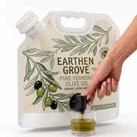Poche souple à bec verseur pour huile alimentaire avec valve 2L 3L 5L – Sac de stockage en plastique de qualité alimentaire pour huile d'olive/d'usine, conteneur de liquide