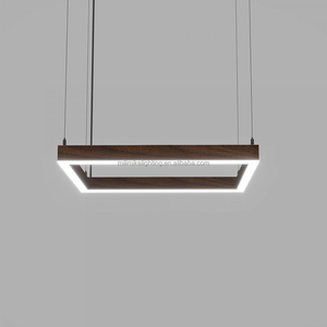 Contemporáneo Popular tridimensional cuadrángulo 18 "gris LED anillo de Metal candelabro luz entrelazada Hotel vestíbulo lámpara colgante - Product Image 2