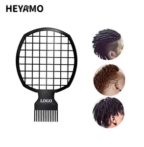 HEYAMO编织Cheveux Afro扭伤头发线圈挑选恐惧锁麻花梳子理发店头发工具产品黑色女士Afro梳子