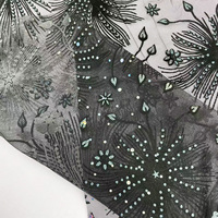 Nouvelles Accessoires de Robe DIY Sexy pour Femmes en Maille Tricotée Imprimée Extensible Légère Enduite PA en Polyester/Nylon/Métallique avec Étoiles Floquées