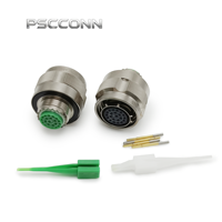 Connecteur circulaire industriel PSCCONN série D38999 à 22 broches, finition nickelée, blindage EMI, prise à verrouillage rapide
