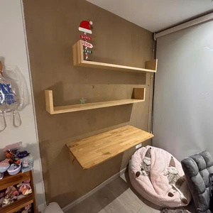 Mesa Plegable de Pared de Madera Natural Hecha a Mano de Alta Calidad, Mesa Plegable de Pared Tipo Murphy, Opción de Tamaño Personalizado, Mesa de Estudio Plegable - Product Image 5