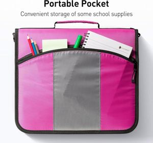 Free Sample BSCI <b>Large</b> Capacity Waterproof 3 Ring 3 Inch Zipper Binder D-Ring <b>Zip</b> up Binder <b>Bag</b> with Shoulder Strap - Product Image 6