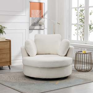 Hiện đại Vòng Cuddle ghế 360 xoay Thùng ghế bọc nử<span class=keywords><strong>a</strong></span> lưỡi liềm trăng lưu trữ băng ghế dự bị ghế Ottoman giải trí ghế phòng khách - Product Image 2