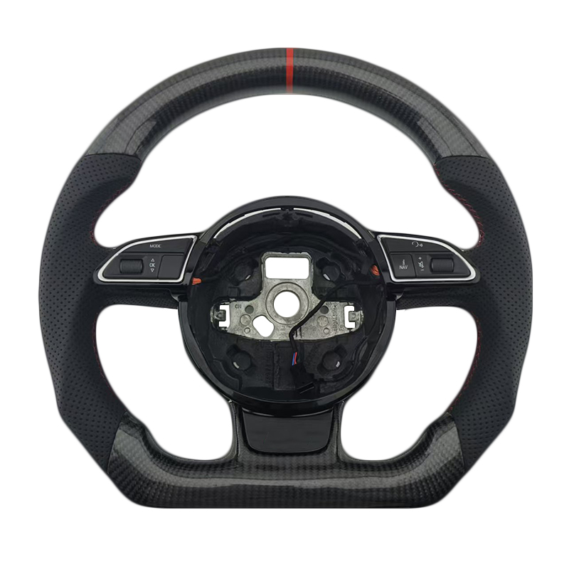 หนังเจาะรู+คาร์บอนไฟเบอร์+แถบสีแดงด้านบน+เย็บด้ายสีแดง