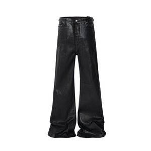 Wax Coated Jeans - Vintage Flare Design Men's Denim