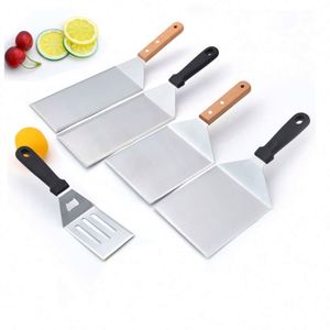 Juego de espátulas metálicas de acero inoxidable para parrilla, utensilios para raspar, espátula para hamburguesas, espátula para pizza - Product Image 3