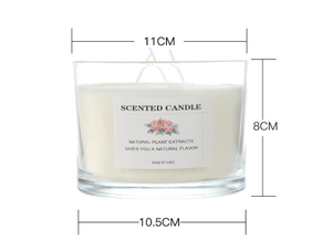 LANJO Handmade Elegant Art <b>Candle</b> with 3 Wicks Glass Jar Soy Wax Floral Scented Long-Lasting Burn Time for Home Decoration - Product Image 6