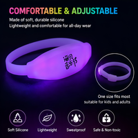 Bracelet LED Firewolf à changement de couleur, 15 couleurs, étanche, alimenté par piles, télécommande, bracelet en silicone souple, logo personnalisé