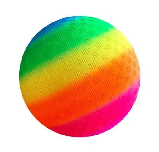 Customized Inflatable 8.5" Game Ball Bounce Playground Balls Rainbow Colored Rubber Bouncing Balls with Pump for Kids
