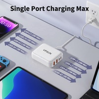 Chargeur de bureau PD 20W 8 ports Type-C QC3.0 Super Rapide avec câble blanc, prise UE, boîtier d'entrée CA pour téléphones Android et montres