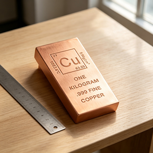 Lingote de Cobre Puro de 1 kg, Barra Rectangular, Superficie Pulida, Sello de Propiedades Químicas, Muestra para Enseñanza Física - Product Image 4