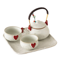 Service à thé en céramique blanche BAMBUS, théière et tasses modernes pour la maison, le café, les mariages, les services de table et la consommation quotidienne du thé