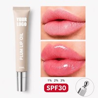 Gloss à lèvres repulpant SPF30, volume extrême, acide hyaluronique, collagène, huile repulpante pour les lèvres, protection solaire, nourrissant, marque privée