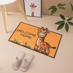 Alfombra de PVC rectangular antideslizante con diseño de gato de dibujos animados para la entrada del hogar, diseño de bienvenida con estampado de animales - Product Image 4