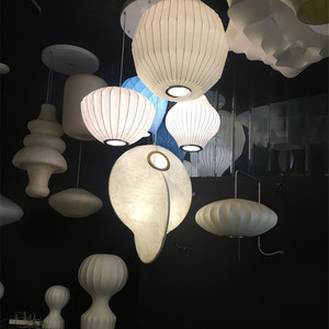 Suspension minimaliste italienne de designer nordique, tête unique, style cocon japonais, en soie, pour lustres et suspensions - Product Image 6