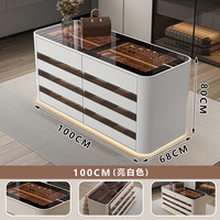 Comptoir d'exposition pour centre commercial, armoire avec éclairage LED, présentoir multi-niveaux pour produits de beauté, cosmétiques, produits pour les ongles, forme moderne, MDF, hôpital