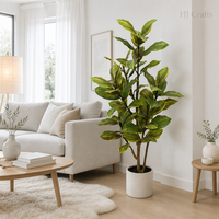 Arbre artificiel en plastique écologique de 120 cm de haut, feuillage varié réaliste vert et jaune, plante artificielle en pot pour villa et hôtel