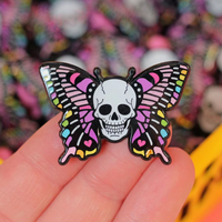 Badge personnalisé en émail souple, motif cercueil effrayant et chat noir, pour fête, cosplay, décoration d'Halloween, cadeau de collection