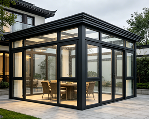 Véranda en aluminium moderne, isolée et étanche, toutes <span class=keywords><strong>saisons</strong></span>, avec double vitrage trempé, pour extension de jardin et loisirs - Product Image 2