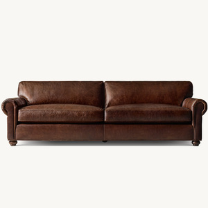 Canapé Rhoohill personnalisé de style américain, en <span class=keywords><strong>cuir</strong></span> véritable italien, pour salon, style campagne française rétro, <span class=keywords><strong>3</strong></span> <span class=keywords><strong>places</strong></span> - Product Image 4