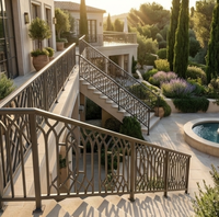 Rampe extérieure en aluminium pour balcon, escalier, villa, jardin, moderne, thermolaquée, résistante à la rouille, design personnalisé