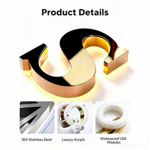 Letras LED de Aluminio Personalizadas con Retroiluminación, Impermeables IP65 para Señalización Exterior de Tiendas, OEM/ODM, Certificación CE - Product Image 6