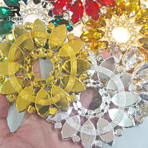 อุปกรณ์ตกแต่งคริสตัลไรน์สโตนแบบติดเสื้อผ้า ประดับศีรษะและชุดเดรส รูปดอกไม้ ประกายวิบวับ สำหรับงานกลางคืน - Product Image 4