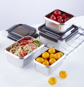 Thép không gỉ Hộp Ăn Trưa trẻ em kim loại Bento hộp lò vi sóng an toàn thực phẩm <span class=keywords><strong>container</strong></span> với khóa clip cho văn phòng trường làm việc và cắm trại - Product Image 2