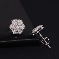Boucles d'oreilles clous en argent sterling 925 plaqué or, motif floral vintage, Moissanite VVS certifiée GRA, vente en gros, OEM/ODM