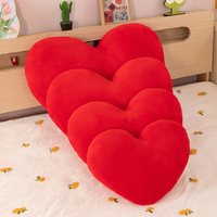Cojines en forma de corazón rojos de felpa suave: lindos cojines con temática de amor juguetes de peluche