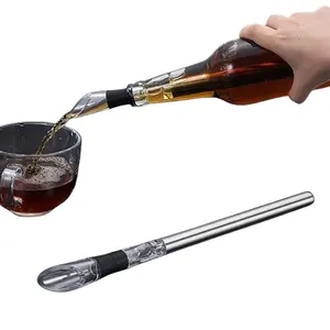 3-en-1 mejor Barware whisky vertedor varilla de Metal juego de acero inoxidable tubo botella enfriador vino enfriador Stick