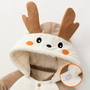 Venta al por mayor bebé polar engrosado onesie recién nacido invierno cálido ropa de escalada niños y niños pijamas niñas ha ropa - Product Image 3