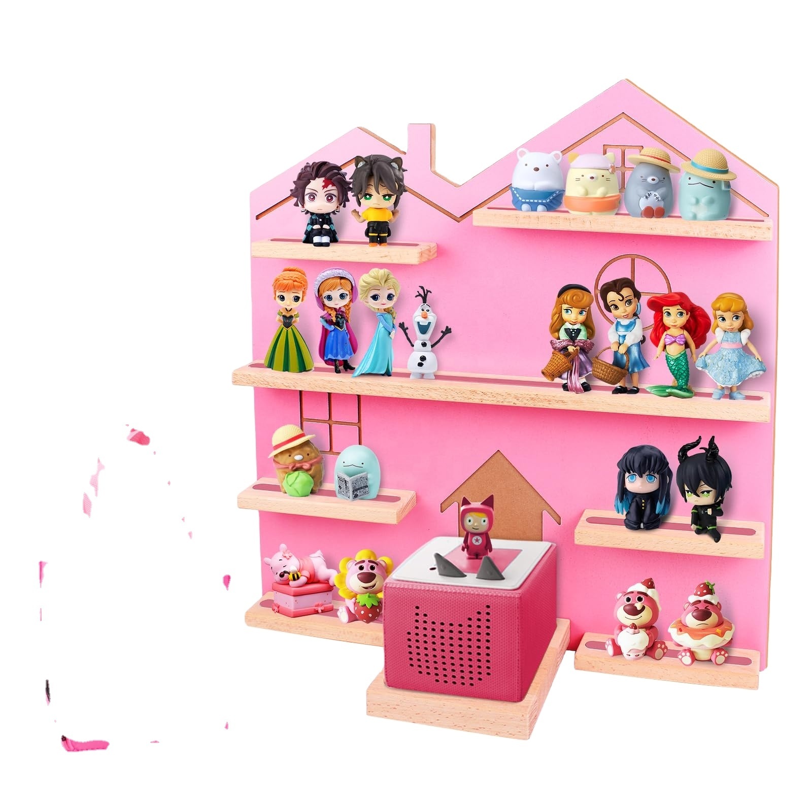 Hama Étagère En Bois Pour Toniebox Et Figurines - Rose, Rangement Organisé Pour Chambre Enfant