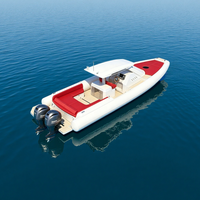 Bateau semi-rigide de luxe à cabine en aluminium de 35 pieds certifié CE pour 25 personnes, bateau de plaisance rapide en Hypalon Orca pour l'océan
