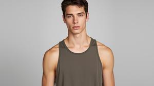 M a 3XL OEM/ODM producción Regular Fit 95% algodón 5% Spandex Tank Top Plain 4-Way stretch Cotton Men T-shirt - Product Image 4