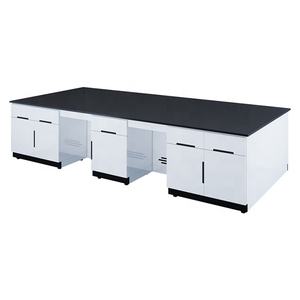 Tavolo da Laboratorio Moderno con Portareagenti, Lavello Resistente agli Agenti Chimici, per Uso in Laboratori, Ospedali e Studi Dentistici, Arredamento in Acciaio e Legno - Product Image 6