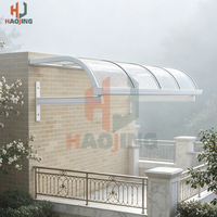 Auvent en aluminium courbé sur mesure pour extérieur, avec toile en polycarbonate résistante aux UV et au vent, protection solaire et pluie pour appartements, passages et ateliers