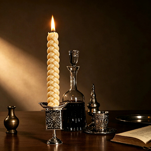Bougie de Havdalah à 6 brins, tressée à la main avec de la cire d'abeille naturelle, couleur personnalisable, bougie religieuse juive tressée pour le rituel du sabbat - Product Image 6