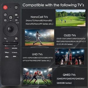 Télécommande Smart TV vocale et tactile pour téléviseurs <span class=keywords><strong>LG</strong></span> OLED/NanoCell/<span class=keywords><strong>QNED</strong></span>/UHD 2018-2025 – Remplacement facile avec appairage simplifié - Product Image 3