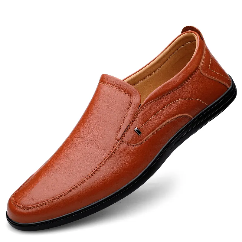Ziitop 2022 New Dress Brown Men's Loafers Men's Casual Flat Leather Shoes Men's Leather Shoes